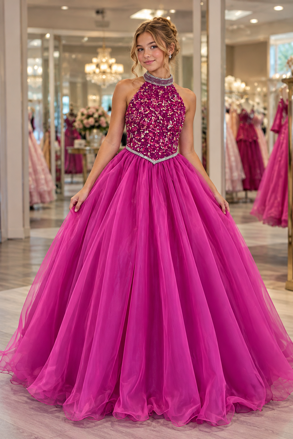 Pink Glitz Princess Gown
