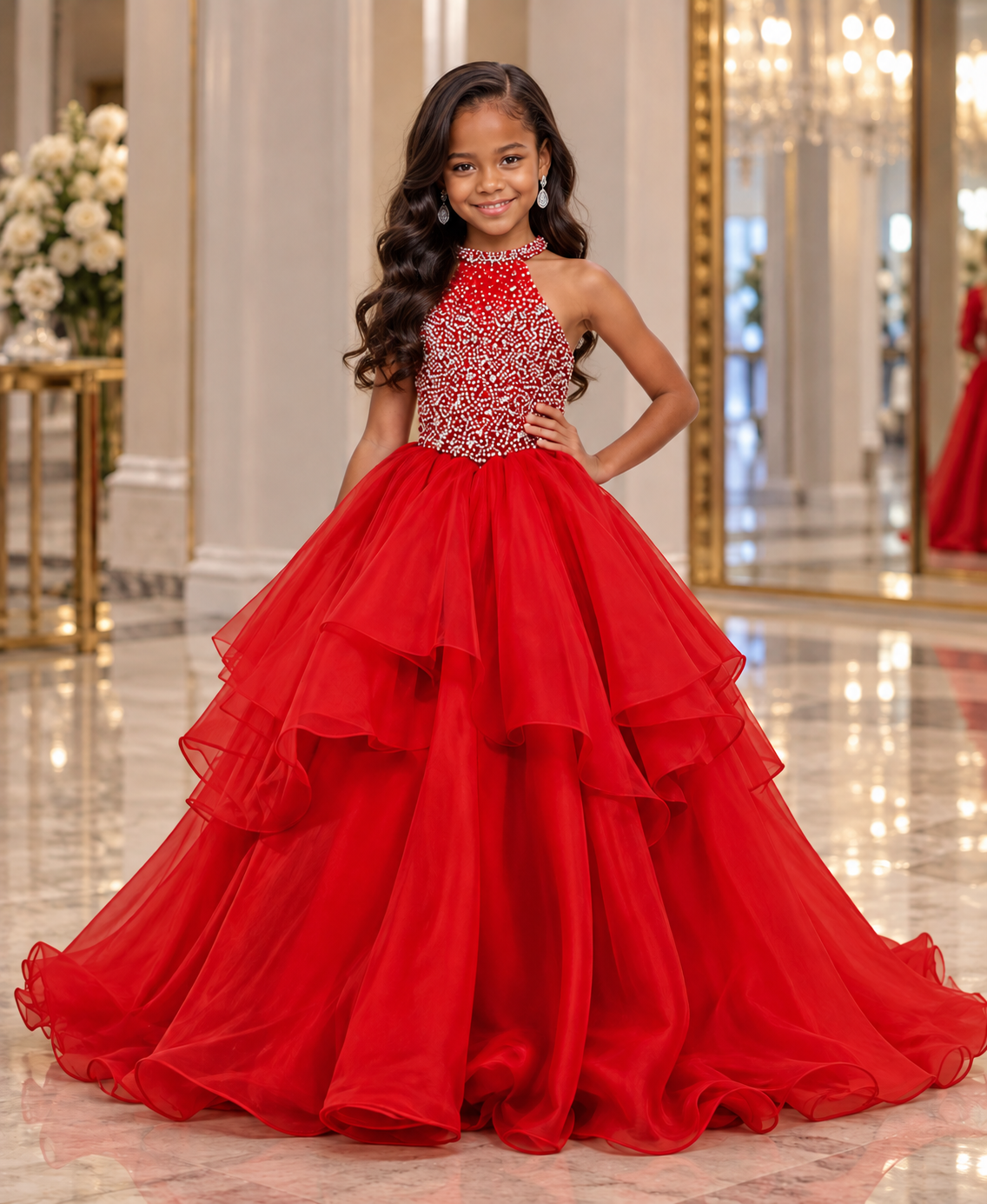 Scarlet Sparkle Glitz Gown