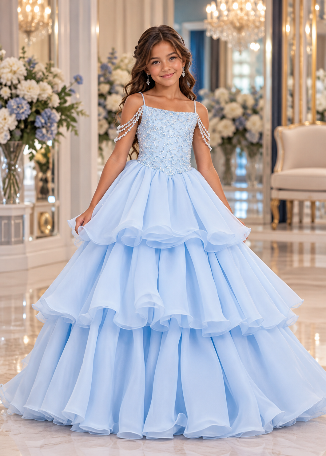 Sky Blue Glitz Gown